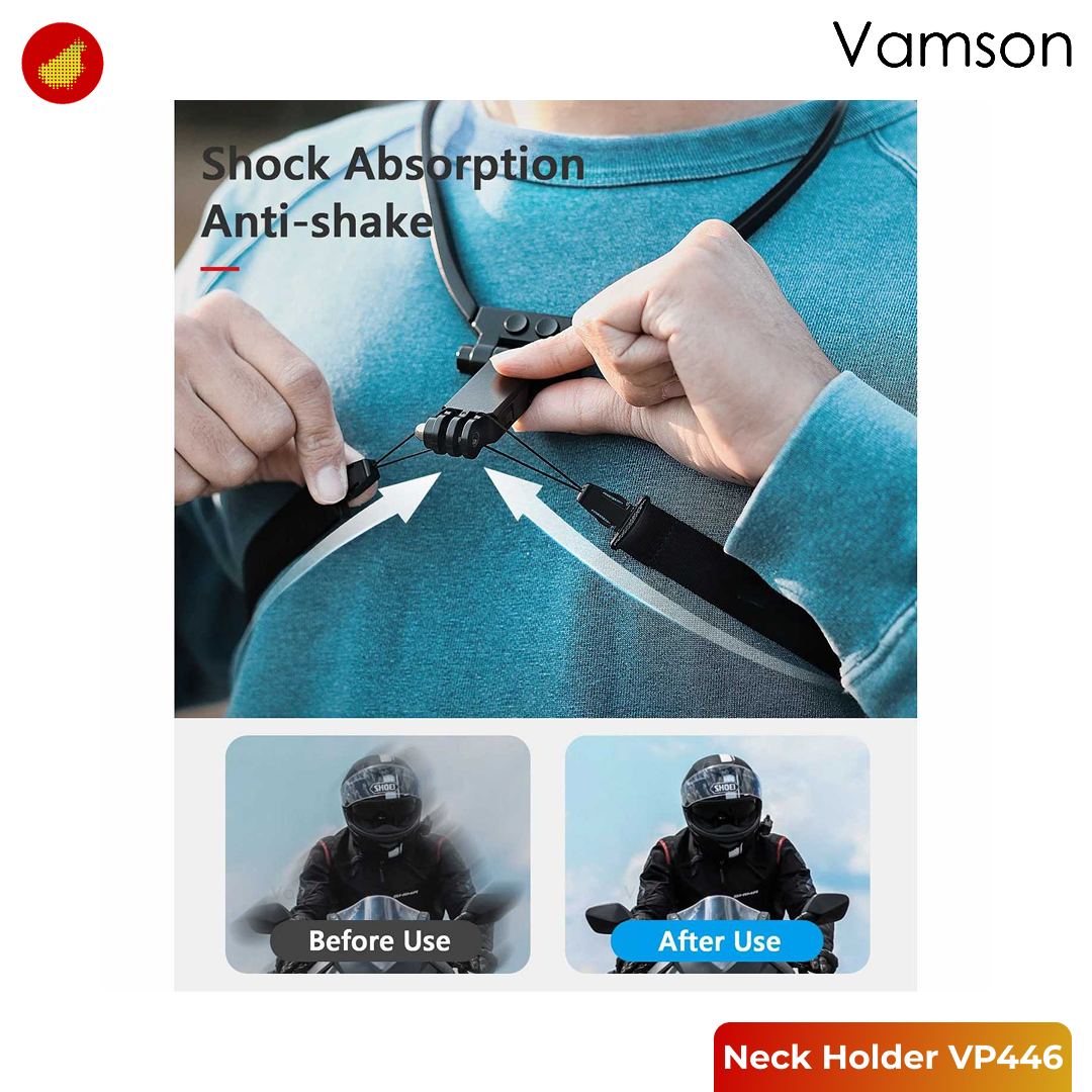 Vamson Neck Holder Mount with Phone Holder and Bluetooth Remote