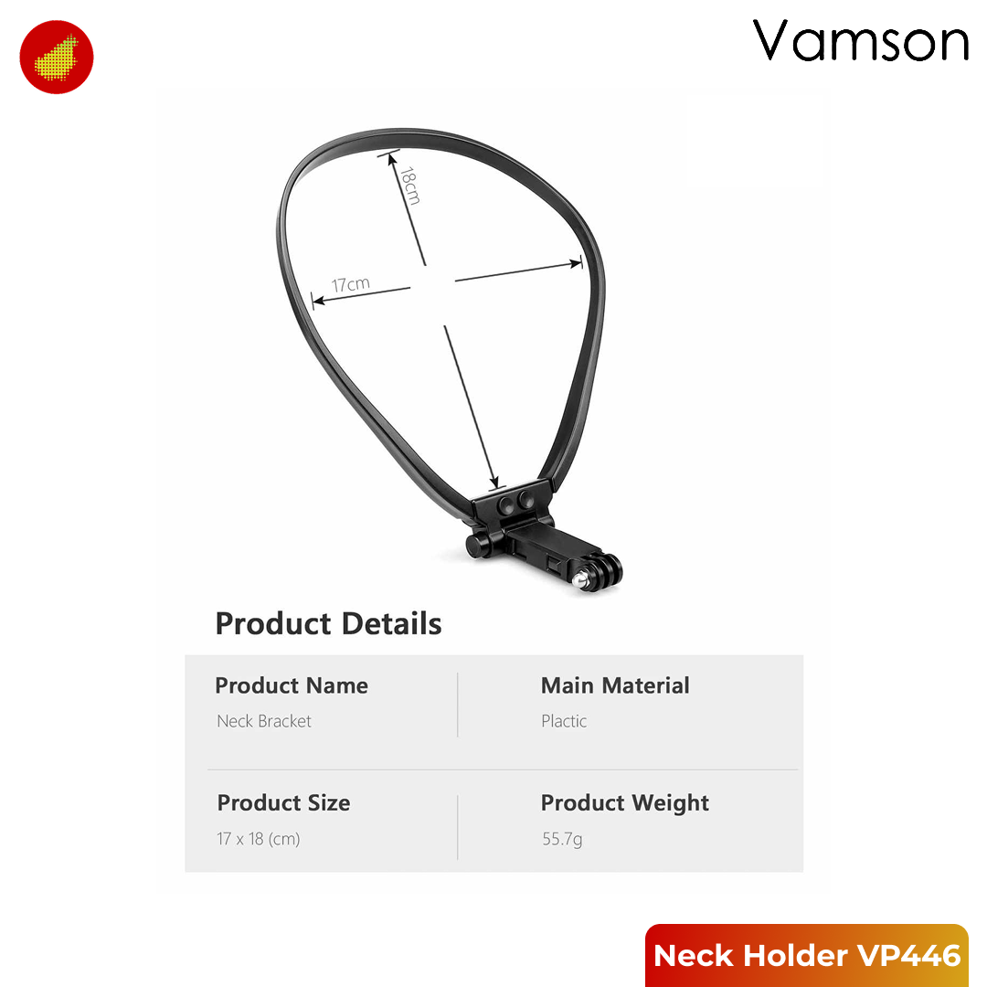 Vamson Neck Holder Mount with Phone Holder and Bluetooth Remote