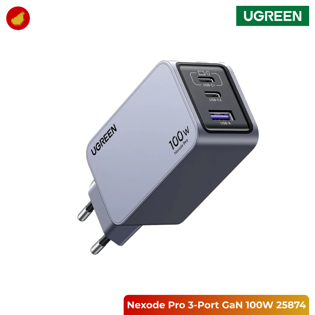 UGREEN Nexode Pro 3-Port GaN Fast Charger 100W - 25874