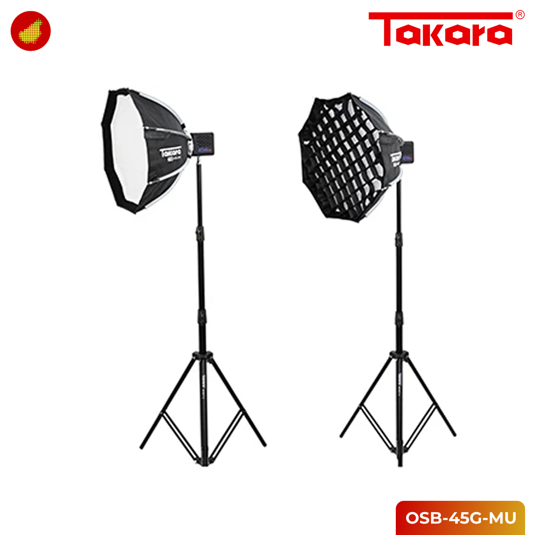 Takara OSB-45G-MU Octagon With Grid Mini Bowens Quick Release Octagon Softbox 45cm