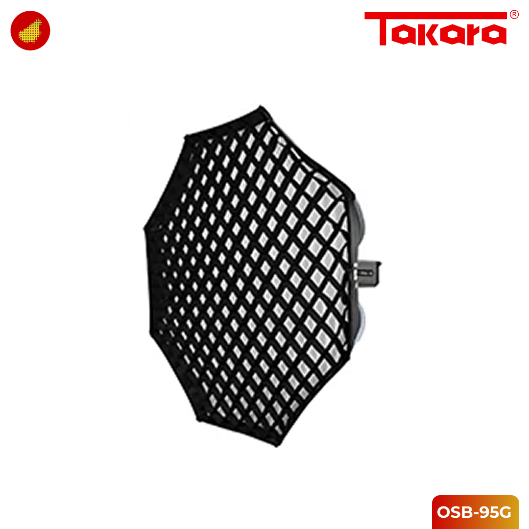 Takara OSB-95G Octagon with Grid Lightweight & Foldable Soft Box Mount Bowen