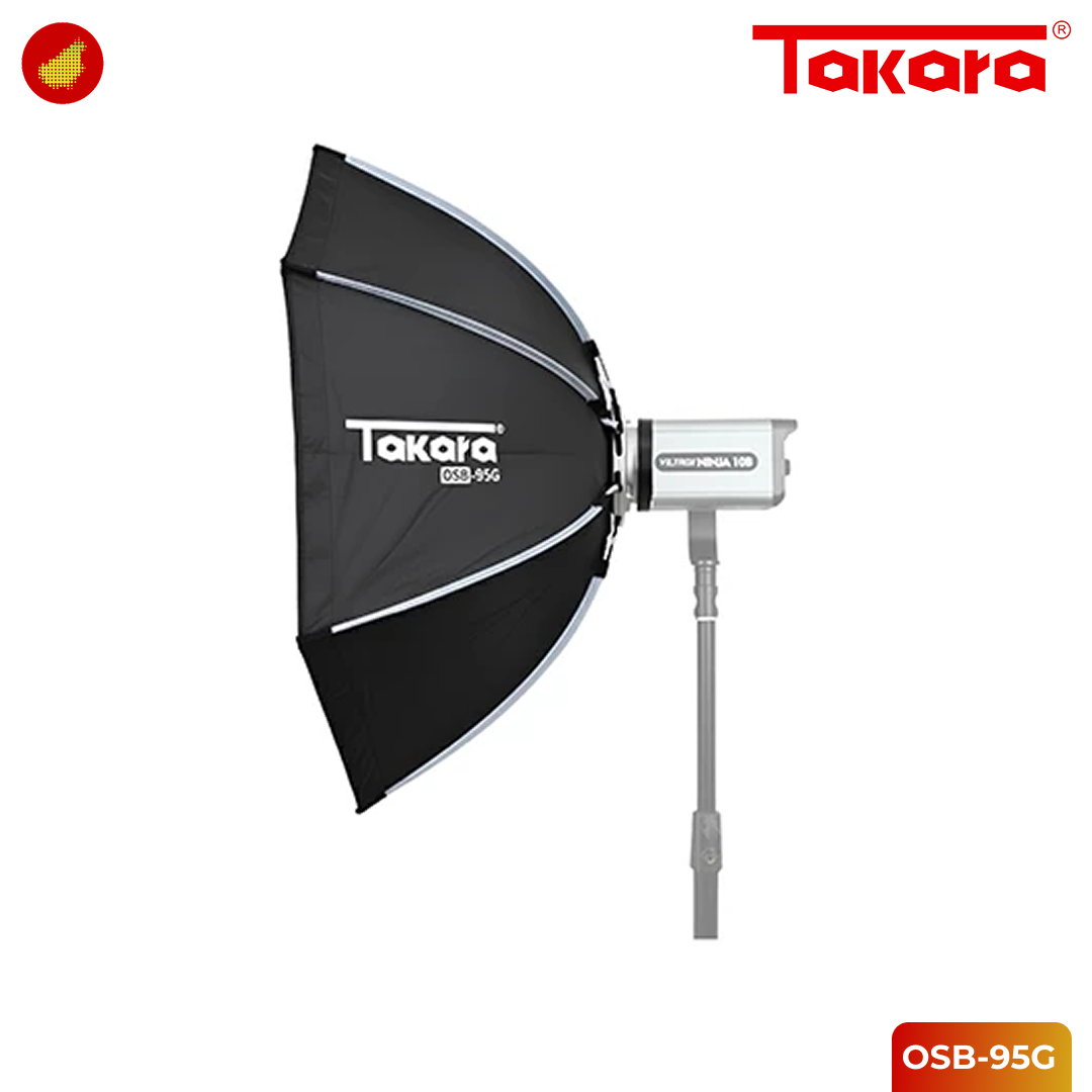Takara OSB-95G Octagon with Grid Lightweight & Foldable Soft Box Mount Bowen