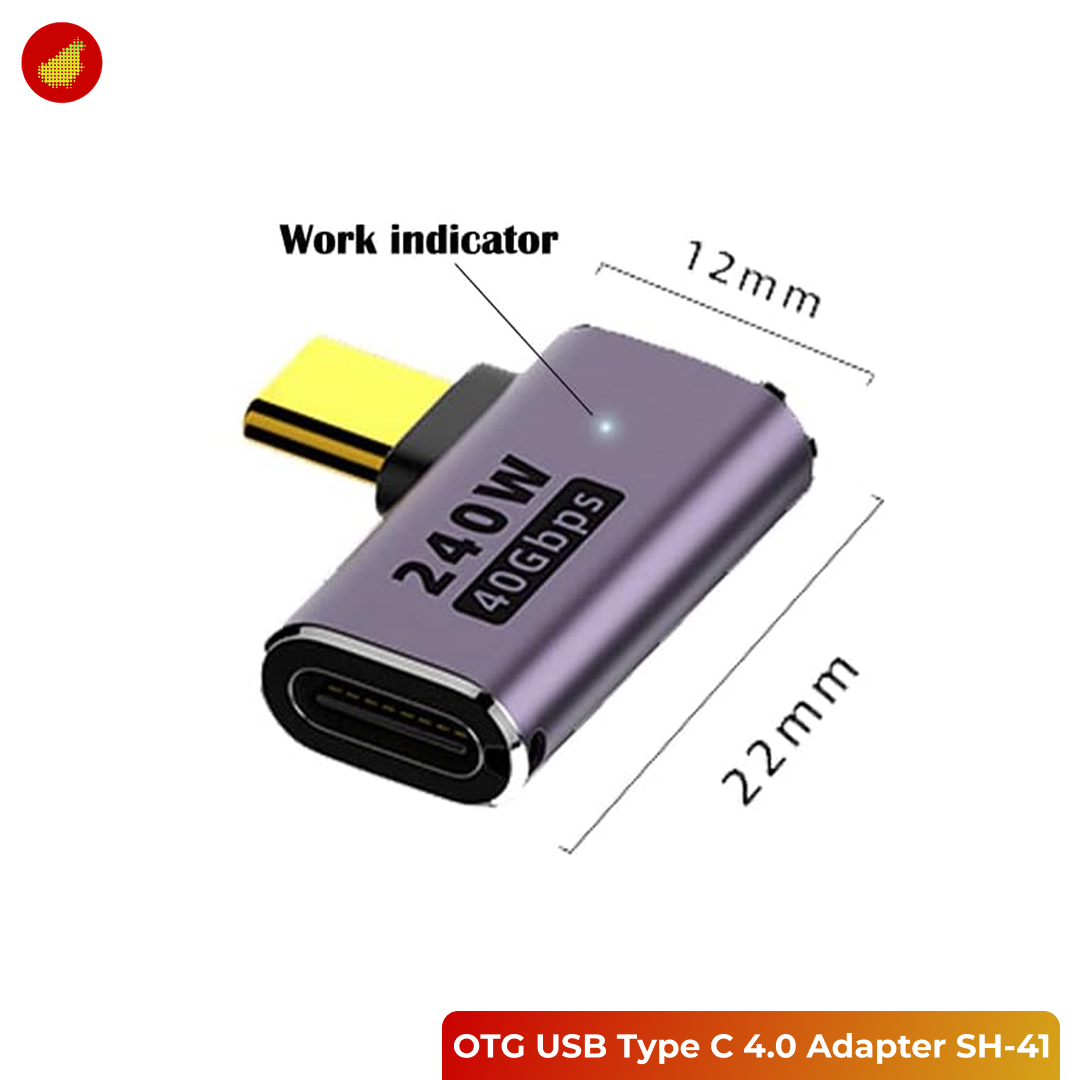 OTG USB Type C 4.0 Female to Male Adapter 40Gbps 240W - SH-41