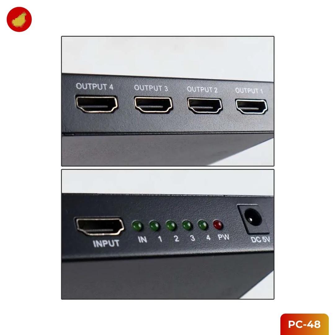 AIXXCO 1x4 HDMI Splitter 4K Ultra HD