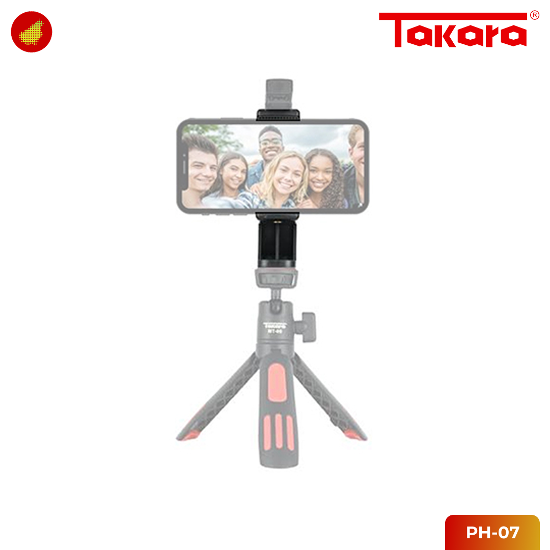 Takara PH-07 Adjustable 360° Phone Holder with Cold Shoe