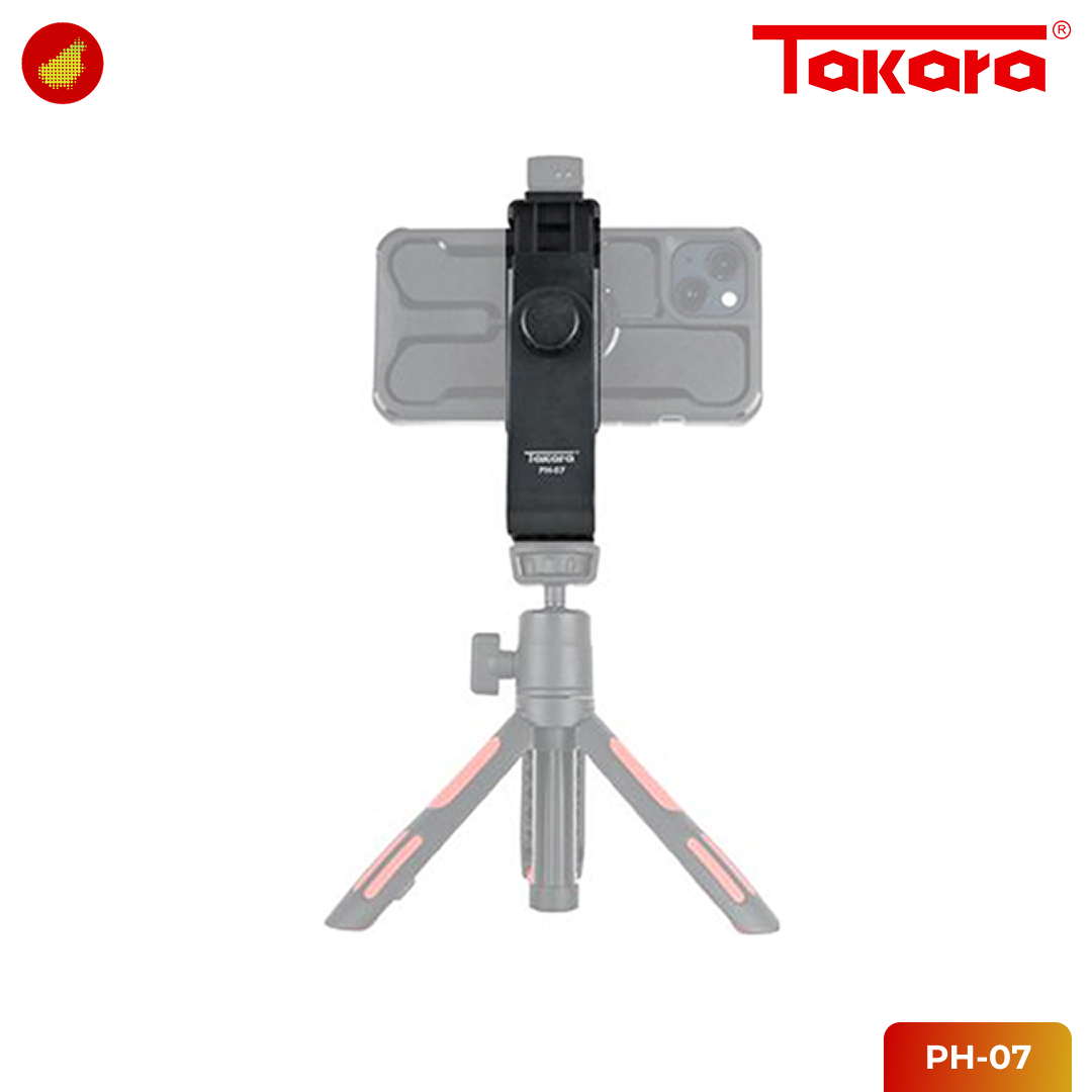 Takara PH-07 Adjustable 360° Phone Holder with Cold Shoe