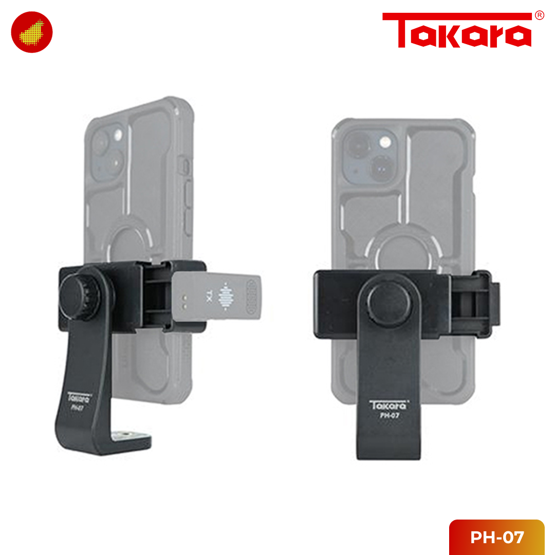 Takara PH-07 Adjustable 360° Phone Holder with Cold Shoe