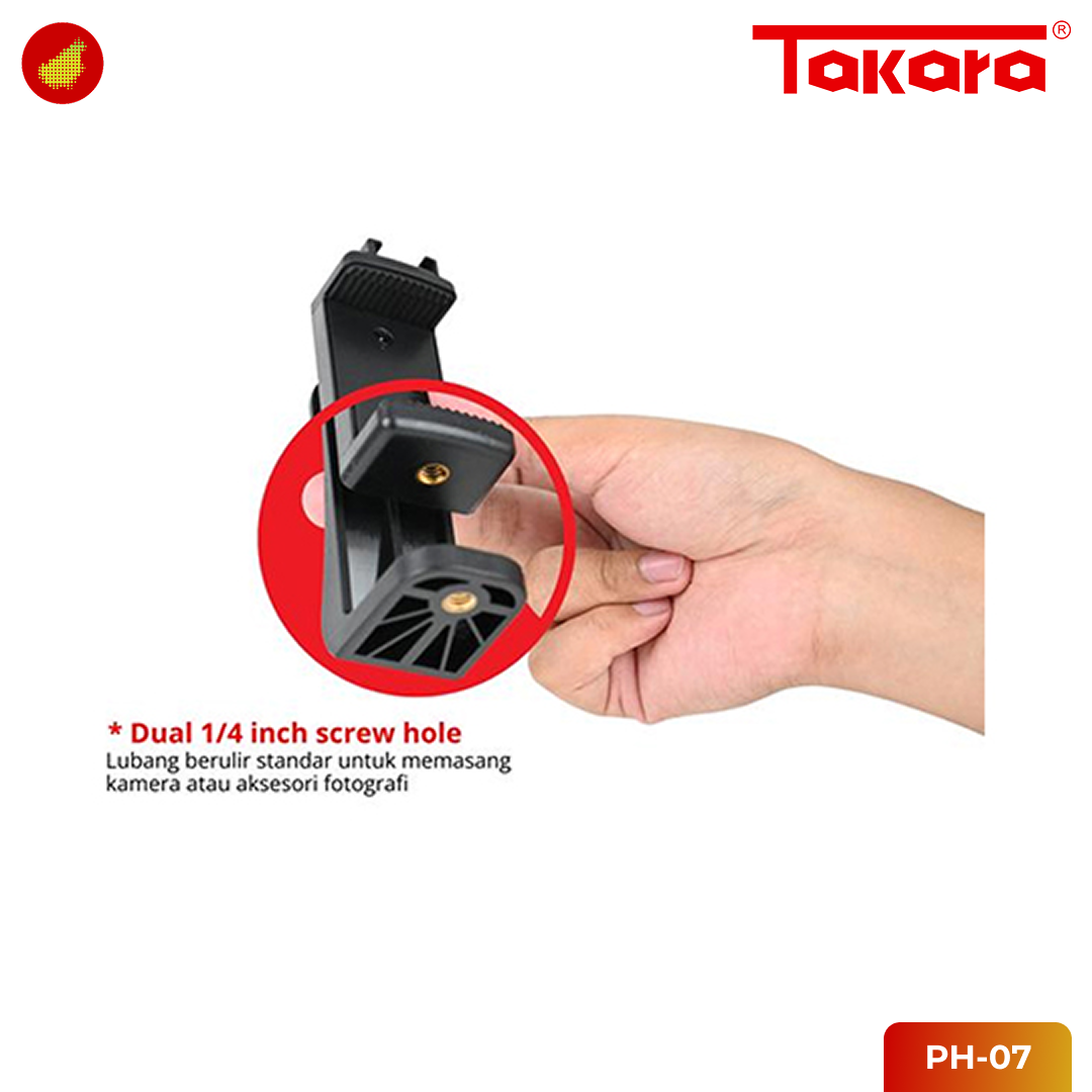 Takara PH-07 Adjustable 360° Phone Holder with Cold Shoe
