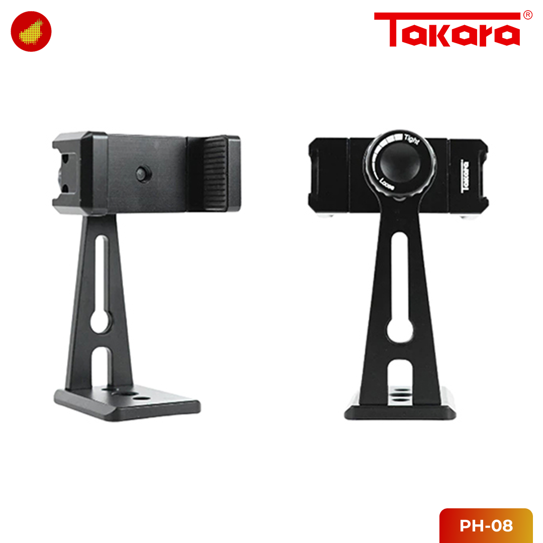 Takara PH-08 djustable 360° Metal Phone Holder with Dual Cold Shoe & Arca Swiss Base