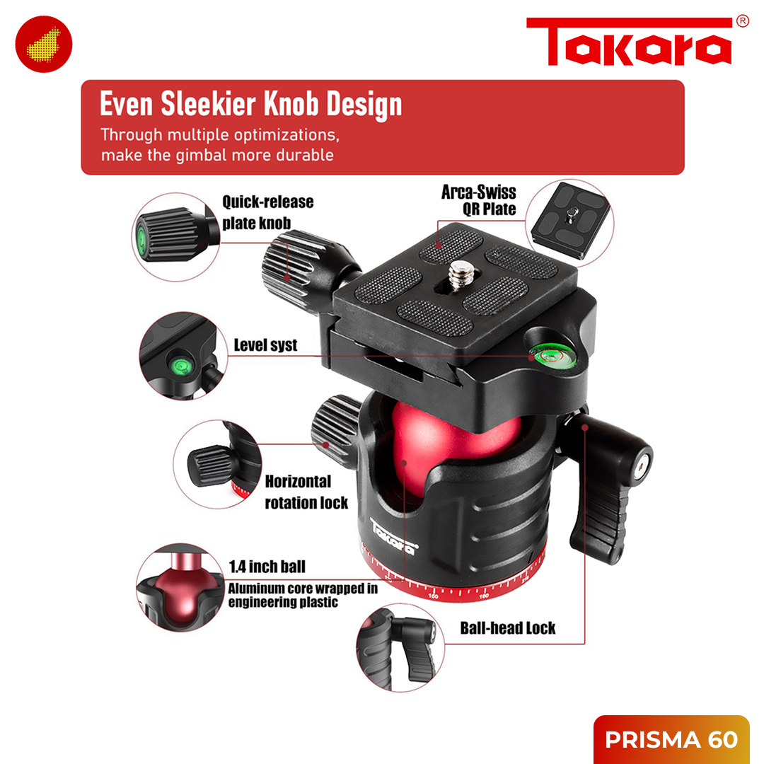 Takara PRISMA 60 Compact Traveller Tripod for Camera & Smartphone