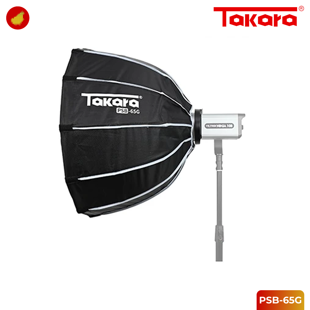 Takara PSB-65G With Grid Parabolic Lightweight & Foldable Soft Box Mount Bowen