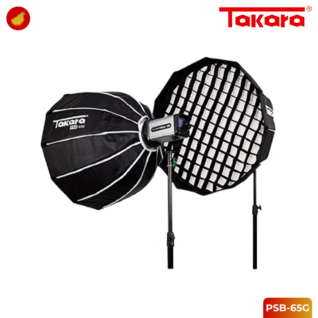 Takara PSB-65G With Grid Parabolic Lightweight & Foldable Soft Box Mount Bowen