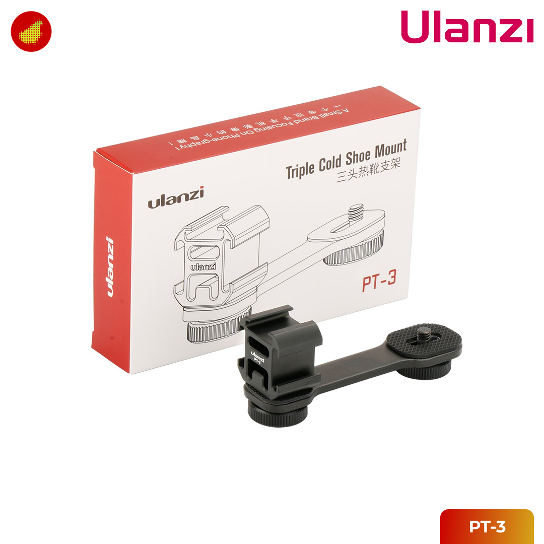 Ulanzi PT-3  Triple Cold Shoe Mount Adapter Bracket