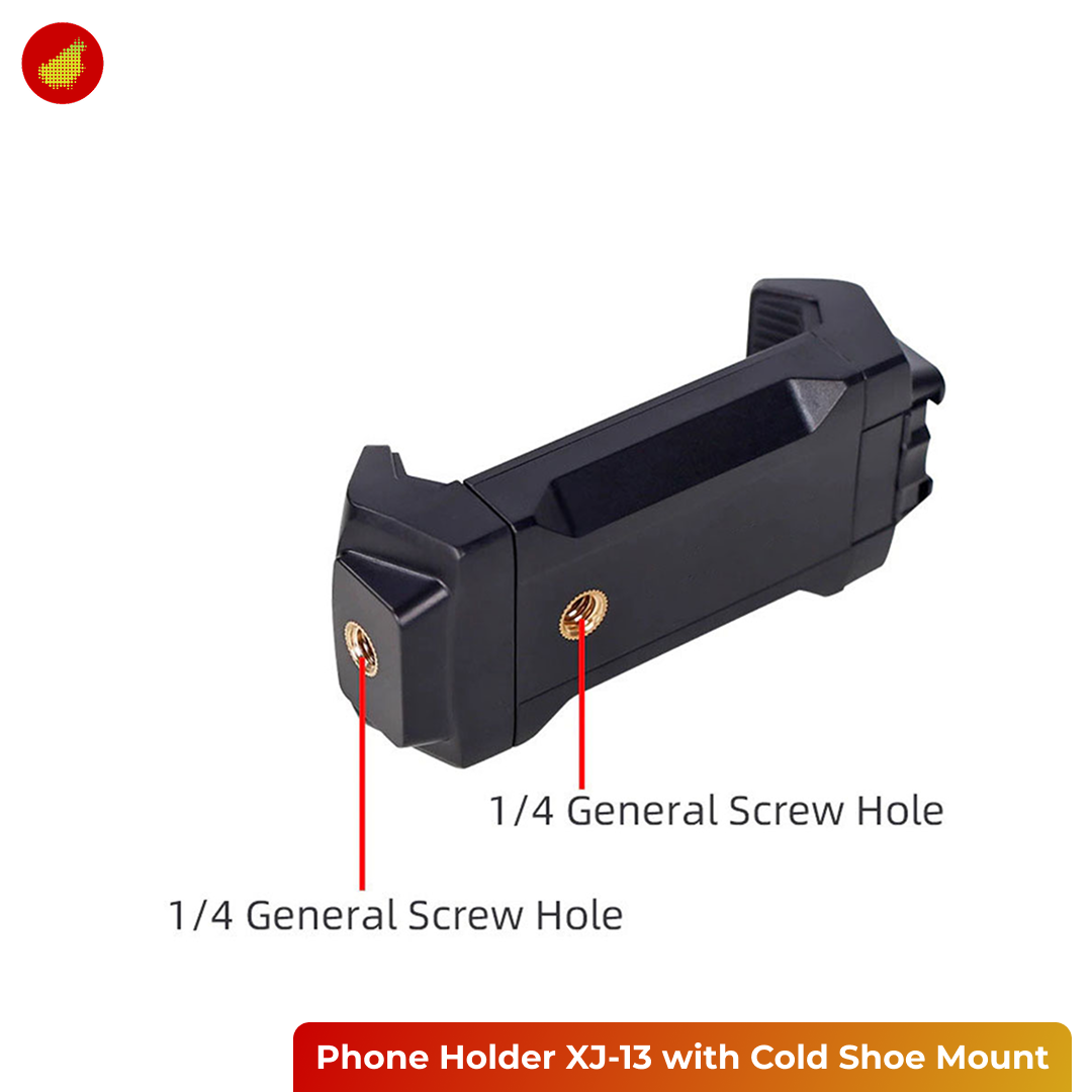 Phone Holder XJ-13 Black with Cold Shoe Mount
