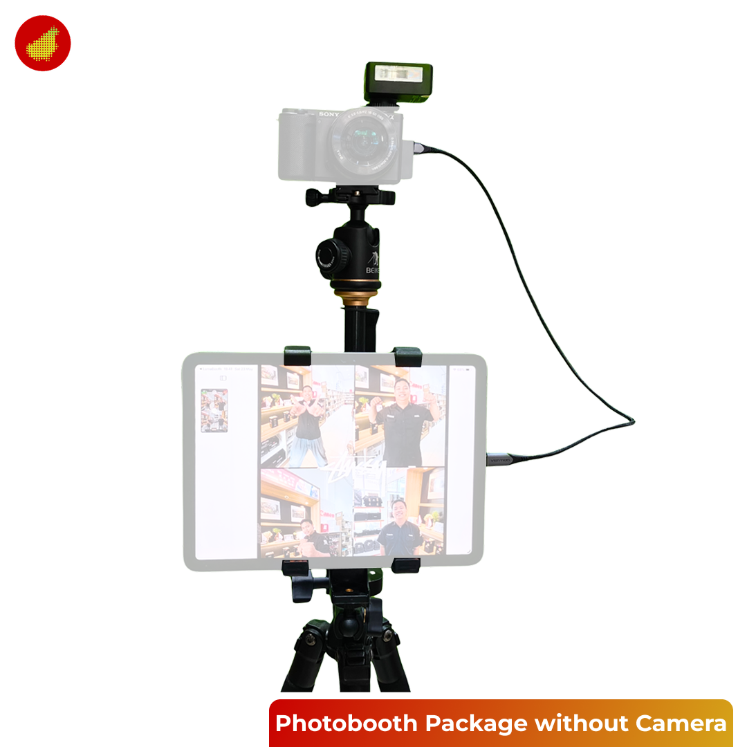 Photobooth Accessory Package with Tripod + Flash + Holder