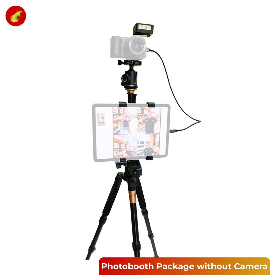 Photobooth Accessory Package with Tripod + Flash + Holder