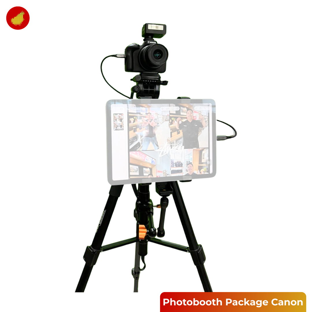 Photobooth Package with Canon / Sony Camera + Tripod + Flash - Canon EOS R100 Kit | Canon EOS R50 Kit | Sony ZV-E10 Kit