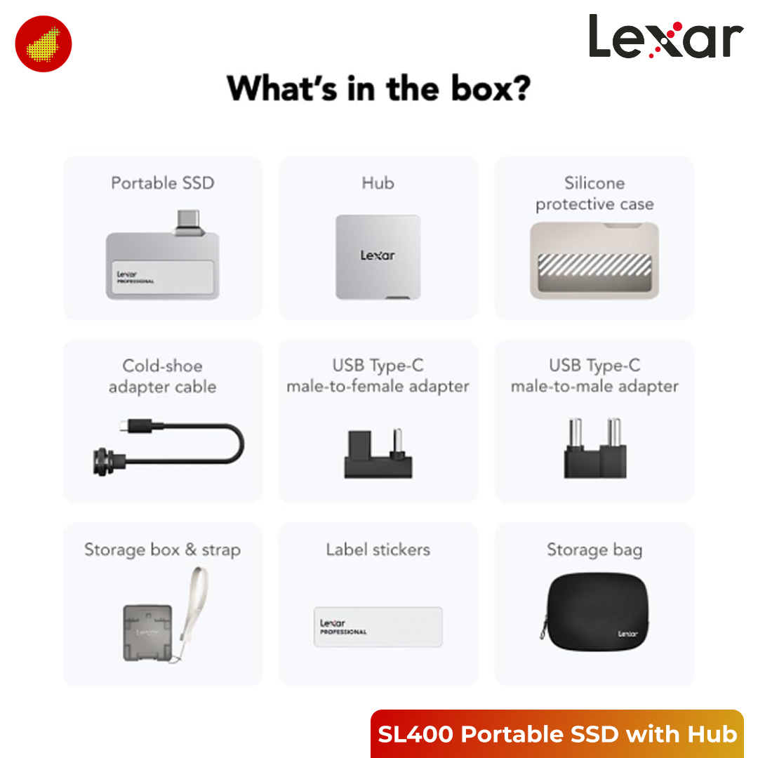Lexar Professional Go SL400 Portable SSD 1050MB/s with Hub - 1 TB | 2 TB