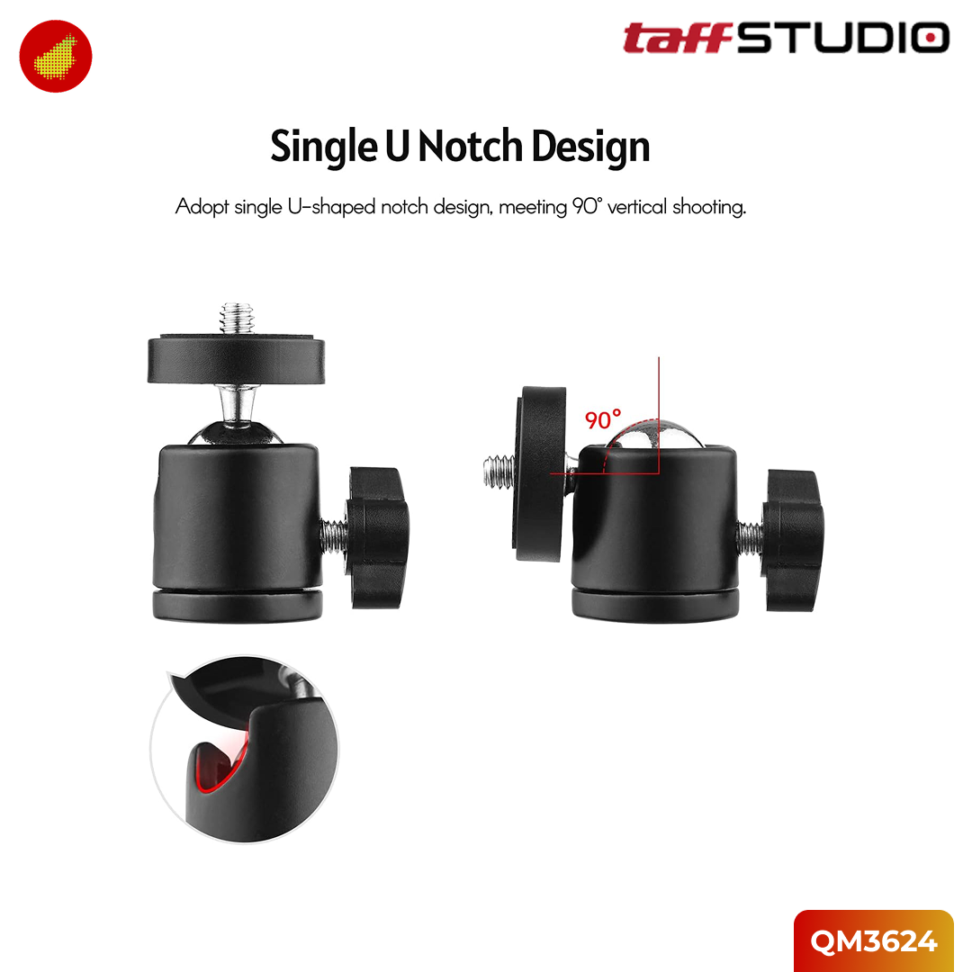 TaffSTUDIO QM3624 Mini Ball Head 360 Swivel