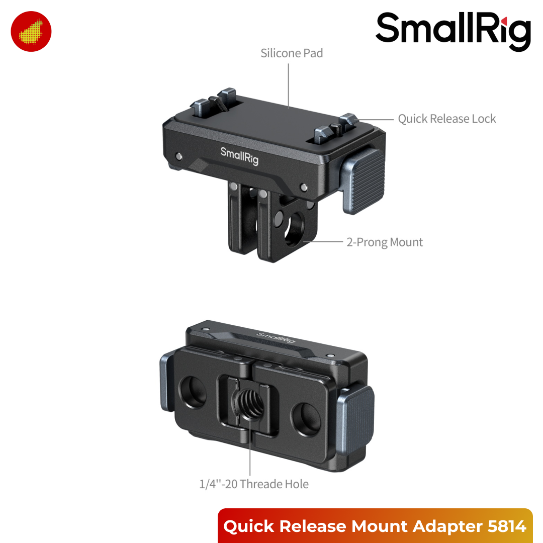 SmallRig Quick Release Mount Adapter for Insta360 X5 / X4 Air / Ace Pro 2 / Ace Pro / Ace - 5814