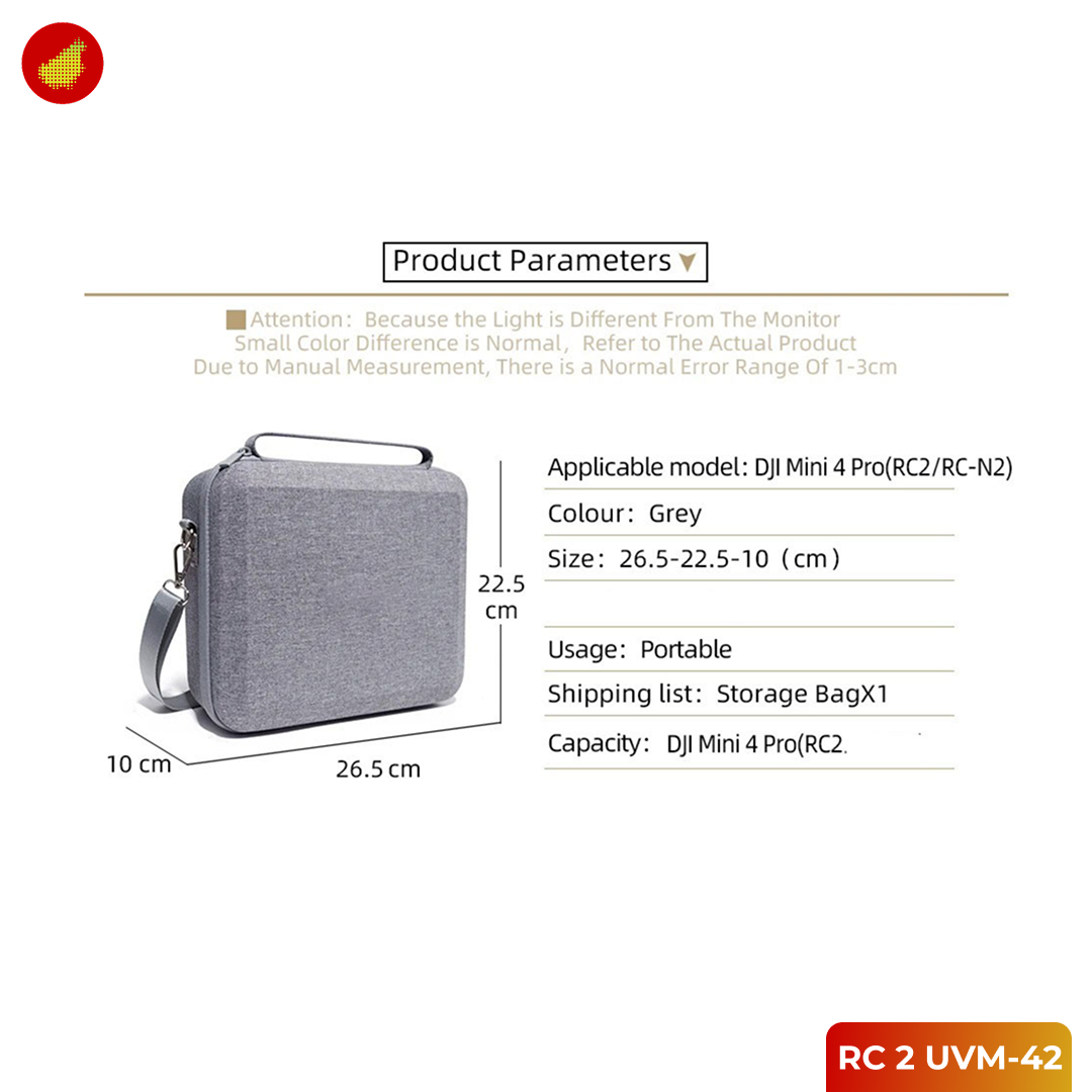 Hard Shell Storage Bag for DJI Mini 4 Pro - RC 2 UVM-42 | RC-N2 UVN-42