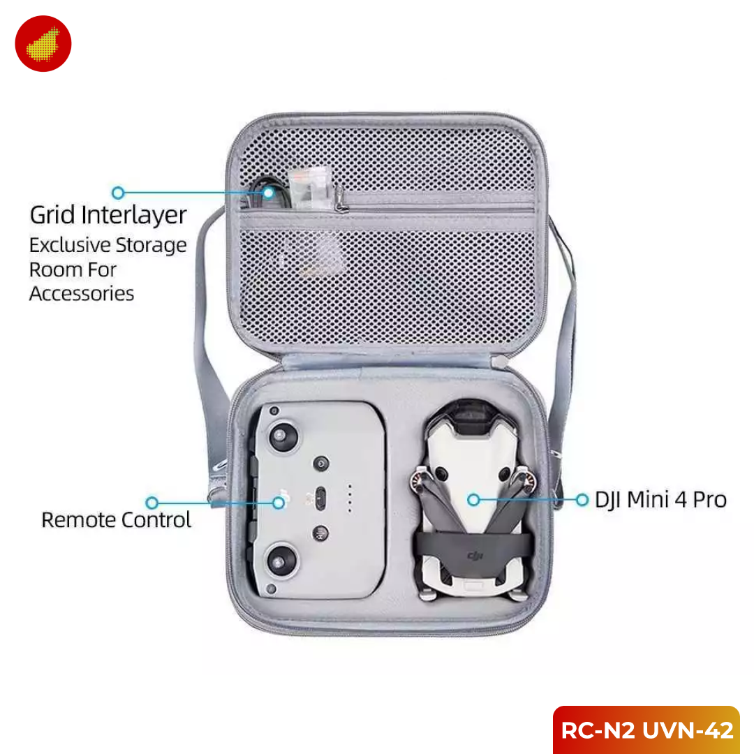 Hard Shell Storage Bag for DJI Mini 4 Pro - RC 2 UVM-42 | RC-N2 UVN-42