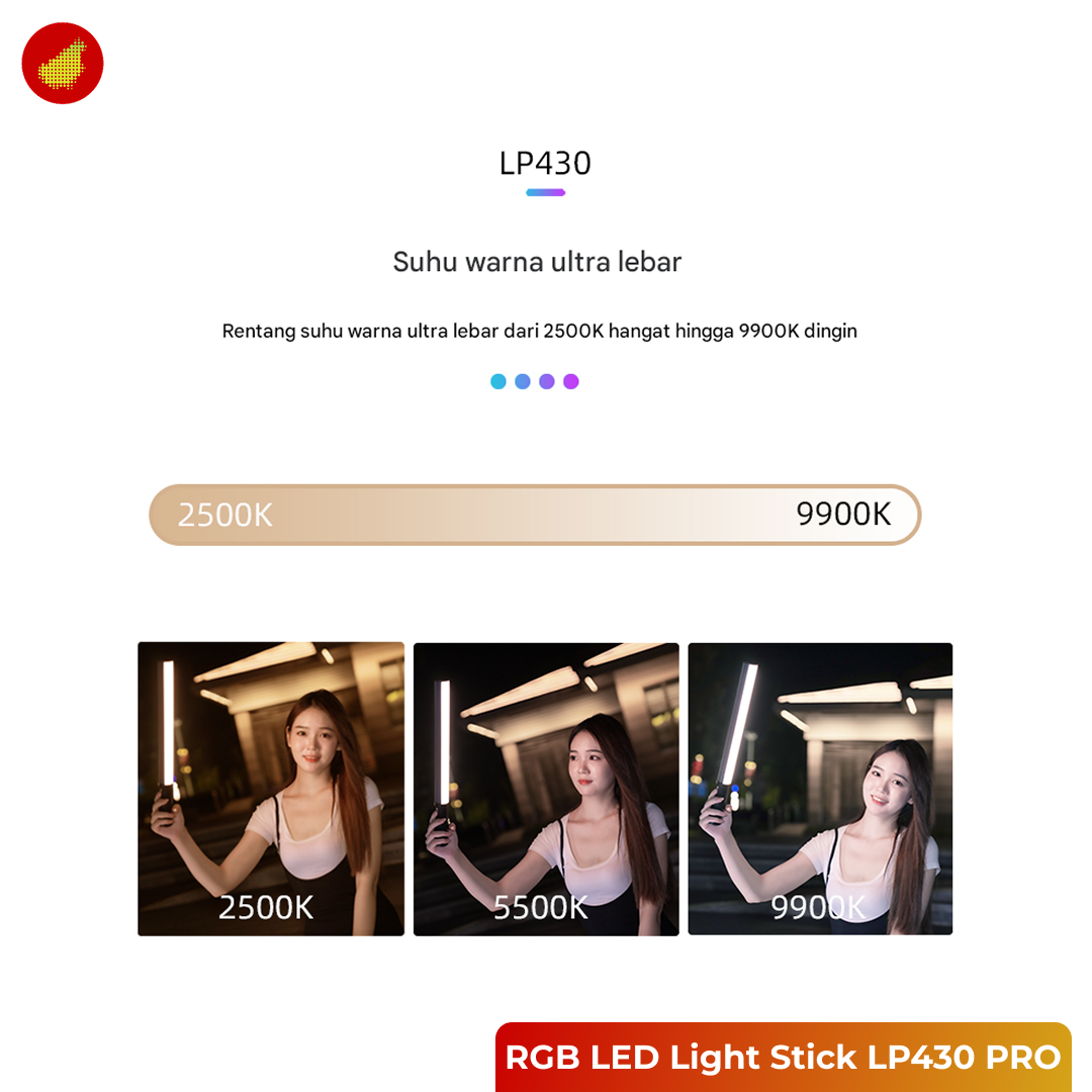 LIYADI RGB LED Studio Tube Light Stick - LP430 PRO