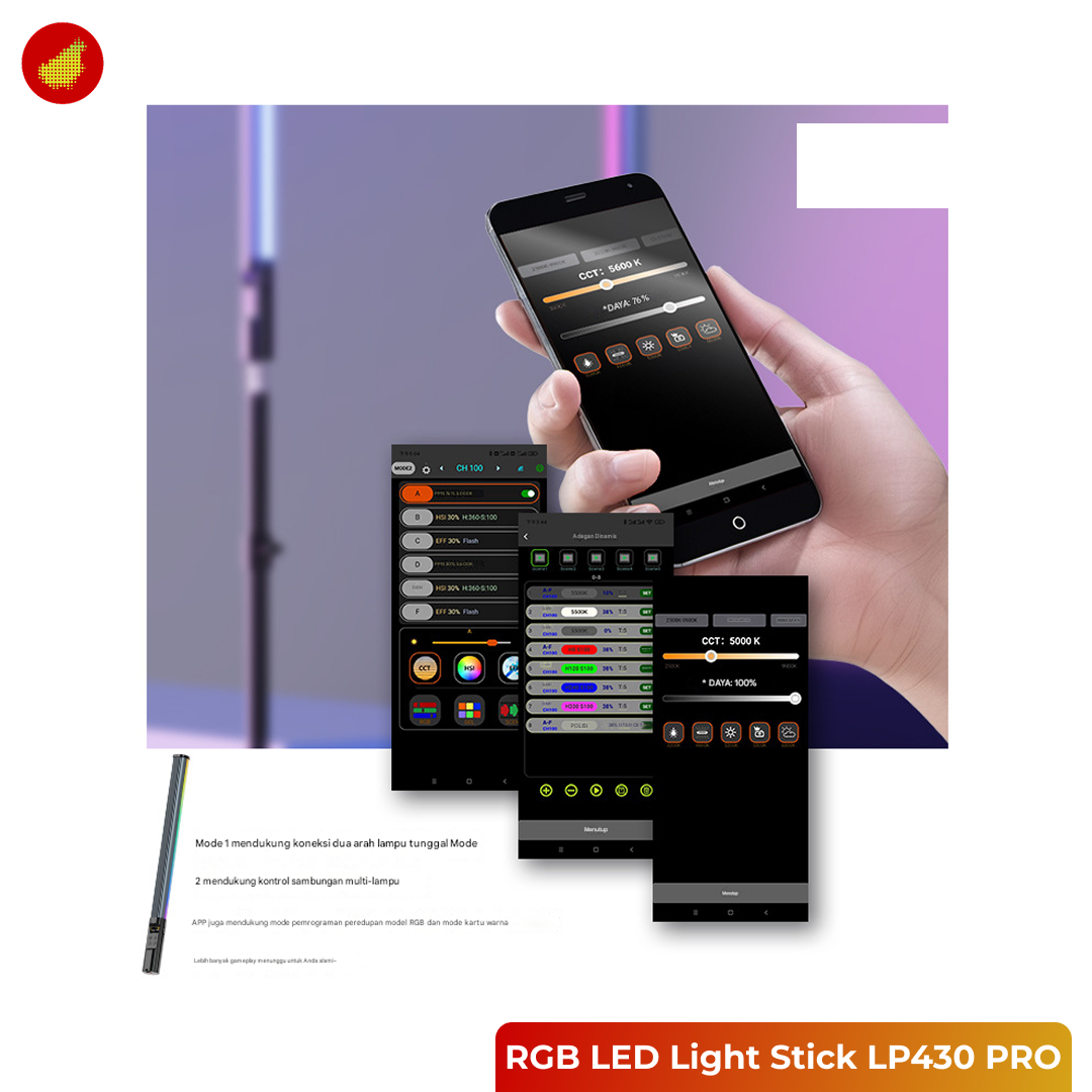 LIYADI RGB LED Studio Tube Light Stick - LP430 PRO