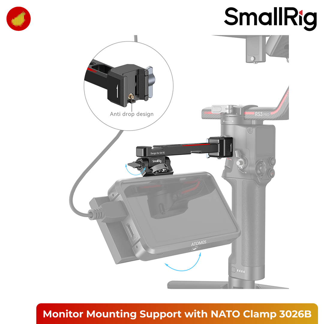 SmallRig Monitor Mounting Support with NATO Clamp for DJI Gimbal