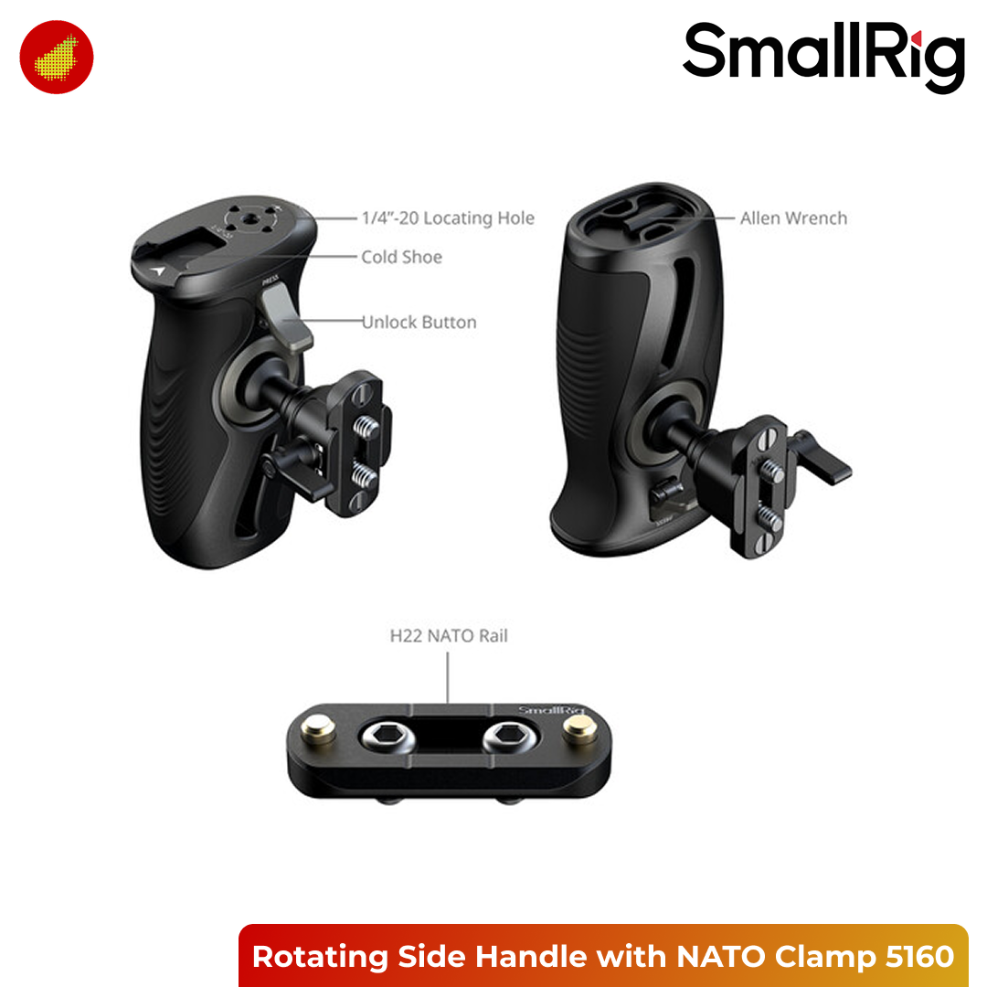 SmallRig Rotating Side Handle with NATO Clamp