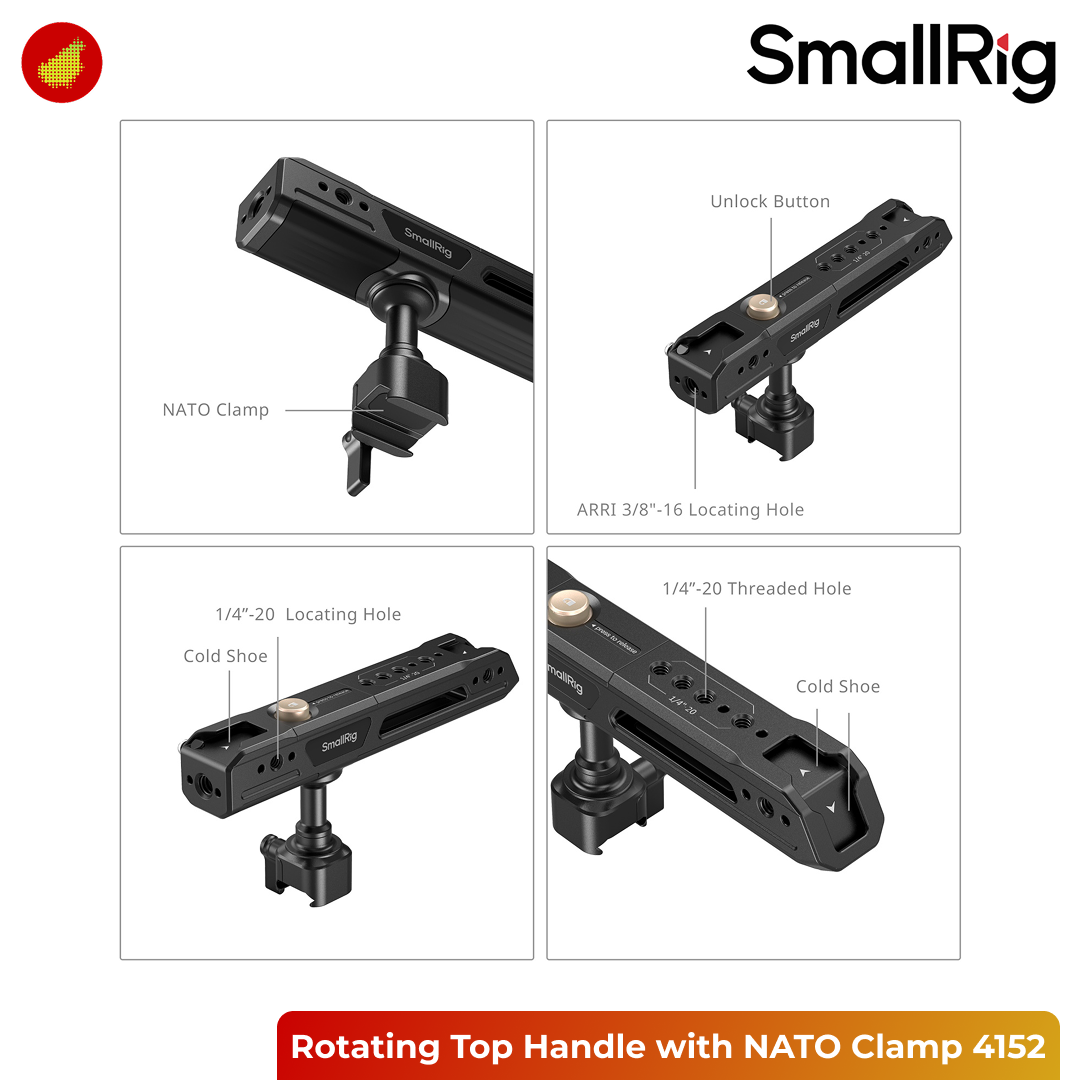 SmallRig Rotating Top Handle with NATO Clamp - 4152