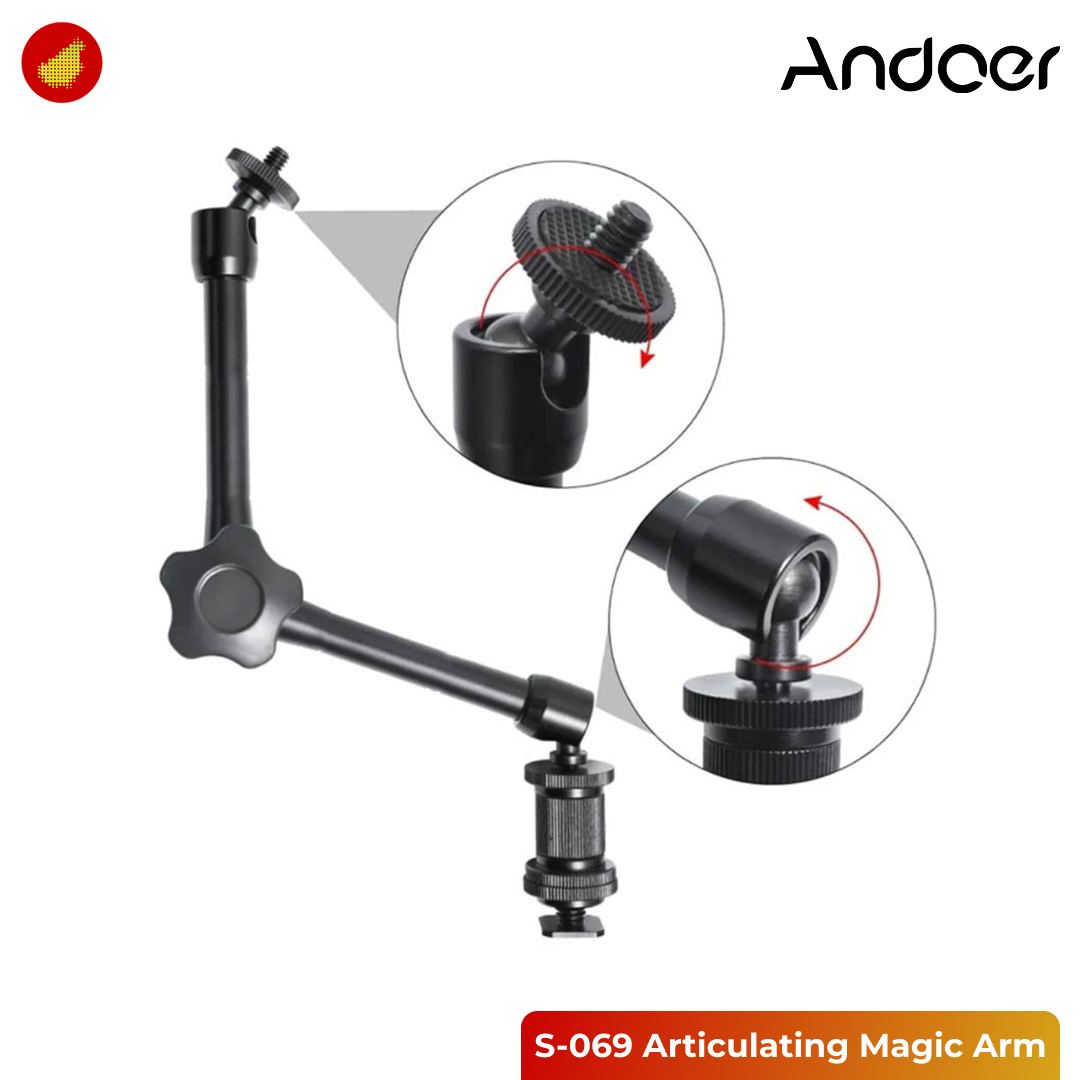Andoer S-069 Articulating Magic Arm for DSLR LCD Flash
