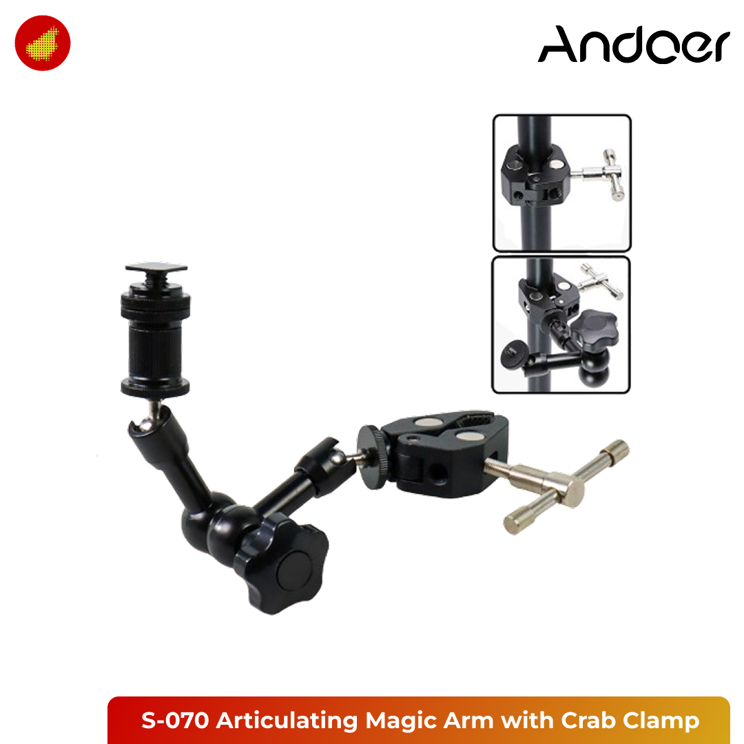 Andoer S-070 Articulating Magic Arm with Crab Clamp
