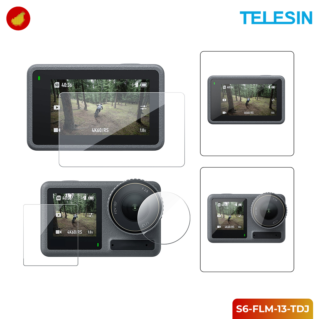 TELESIN Tempered Glass Protective Film 2.5D for DJI Osmo Action 5 Pro - S6-FLM-13-TDJ