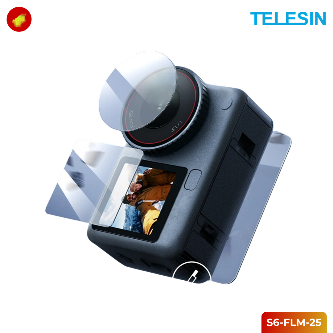 TELESIN Tempered Glass Protective Film DJI Osmo Action 6 One Set - S6-FLM-25