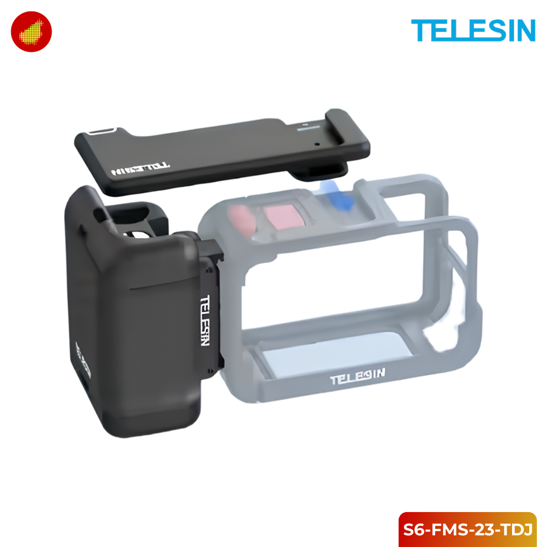 TELESIN Handle Grip Frame Case for DJI Action 3 / 4 / 5 Pro Camera Protector - S6-FMS-23-TDJ