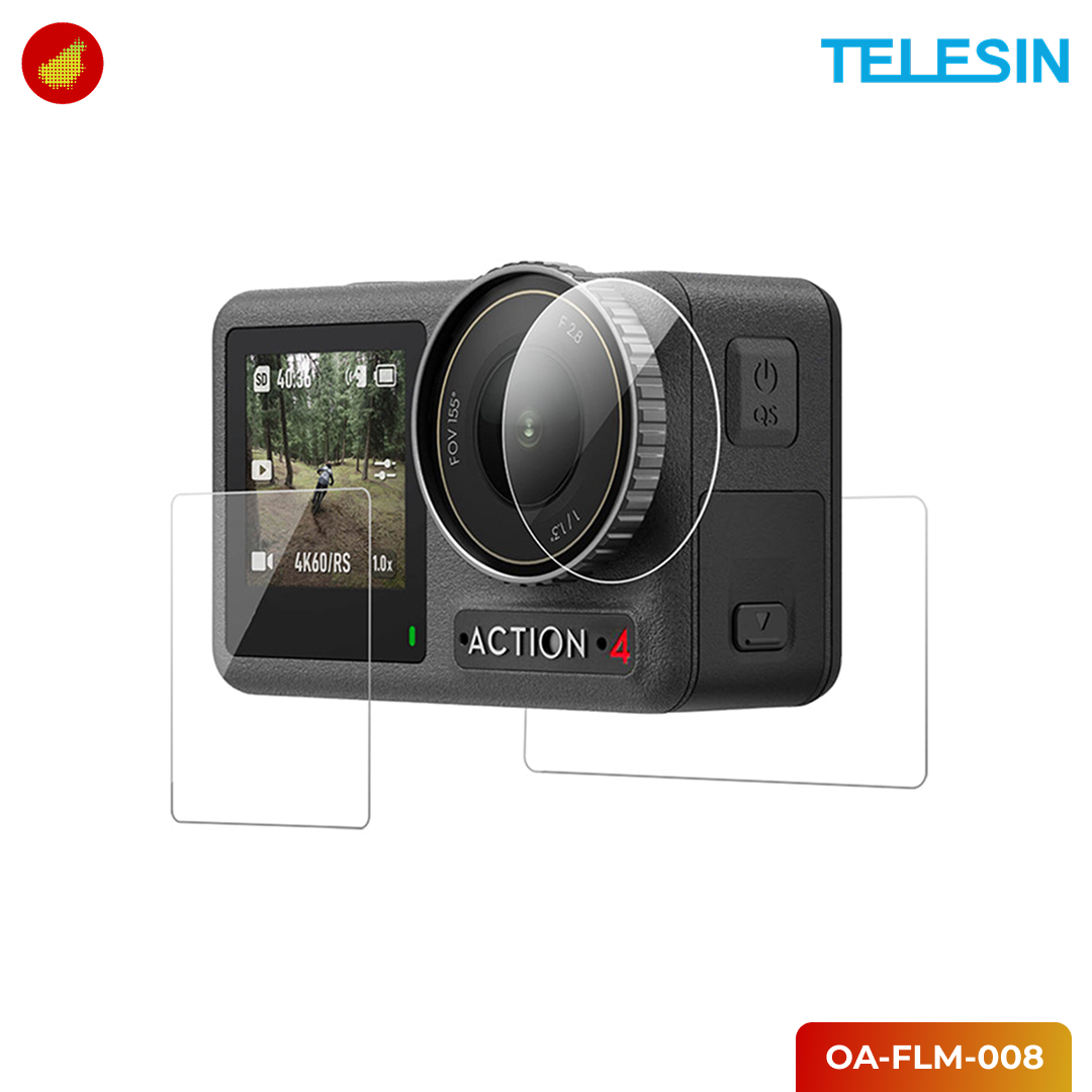 TELESIN Lens & Screen Protector Film for DJI Action 3/4 - OA-FLM-008