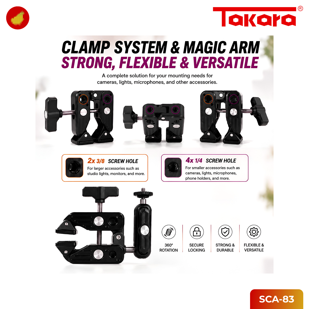 Takara SCA-83 All in One Metal Super Clamp with Magic Arm
