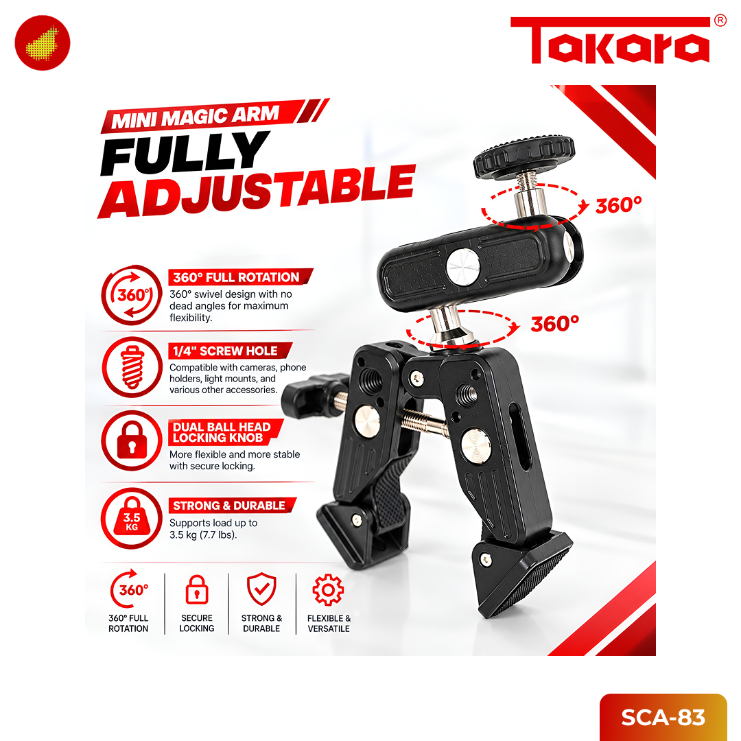 Takara SCA-83 All in One Metal Super Clamp with Magic Arm