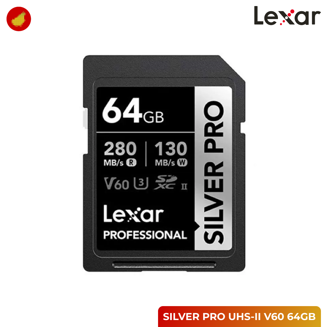 Lexar Professional SILVER PRO SDXC UHS-II V60 Card - 64GB | 128 GB | 256 GB