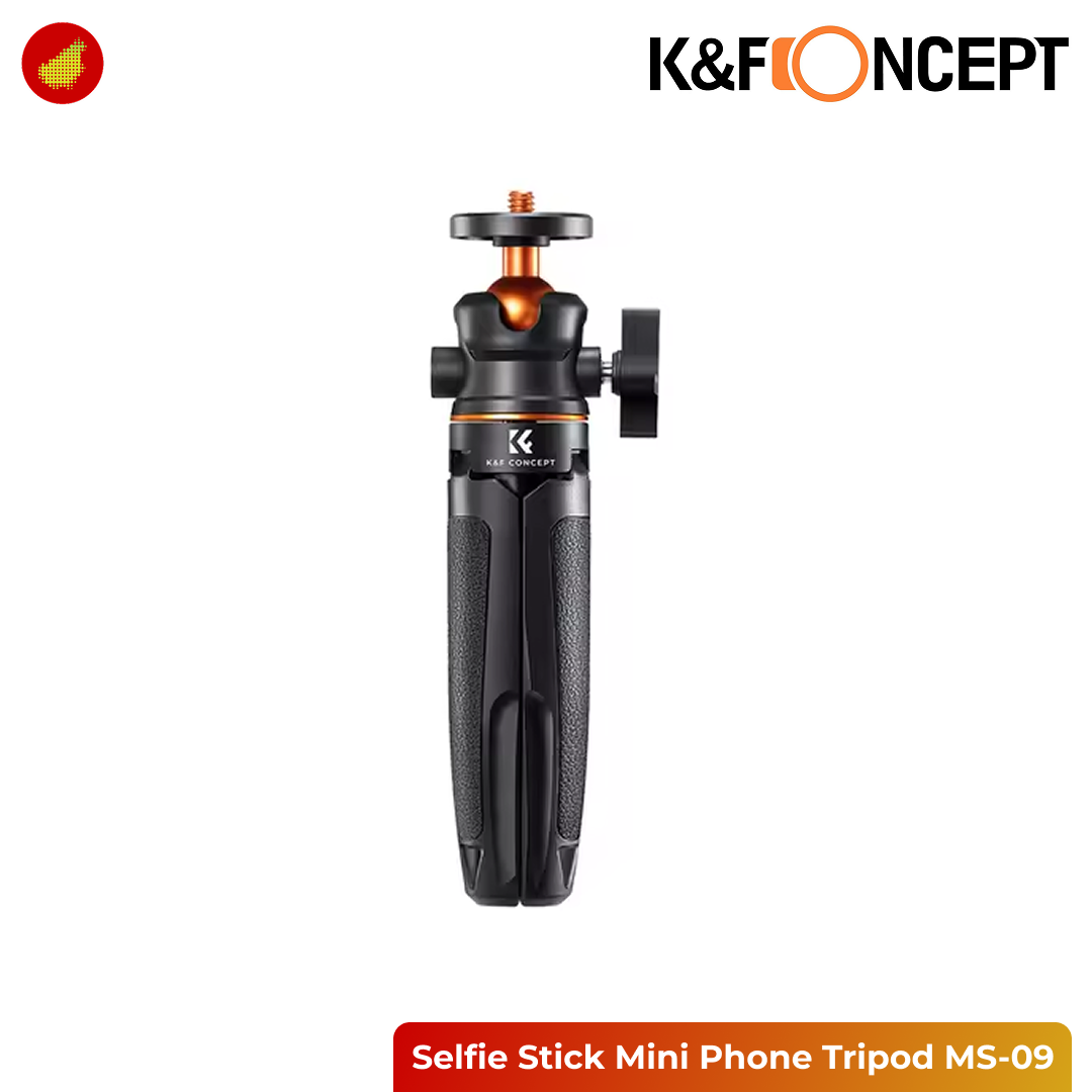 K&F Concept MS-09 Selfie Stick Mini Phone Tripod with Bluetooth Remote for Smartphone - 128V3