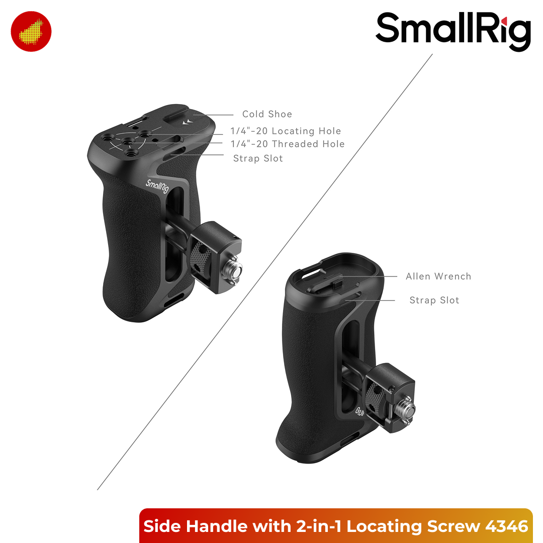 SmallRig Side Handle with Two-in-One Locating Screw - 4346