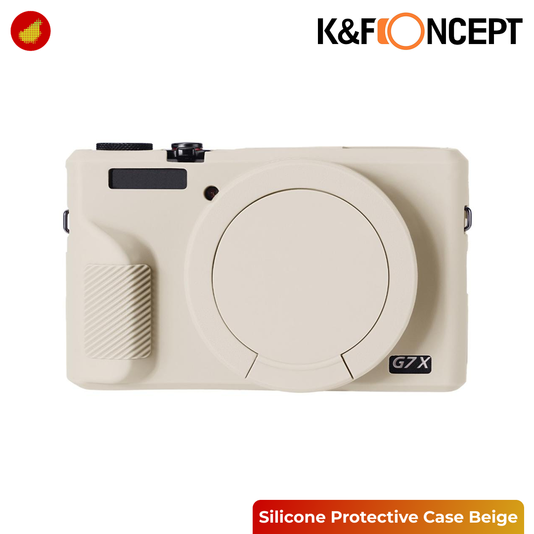 K&F Concept Canon G7X III Silicone Protective Case with Screen Protector Set - Black 228 | Pink 229 | Beige 230 | Purple 231