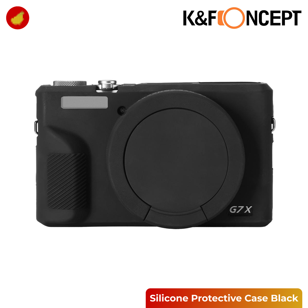 K&F Concept Canon G7X III Silicone Protective Case with Screen Protector Set - Black 228 | Pink 229 | Beige 230 | Purple 231