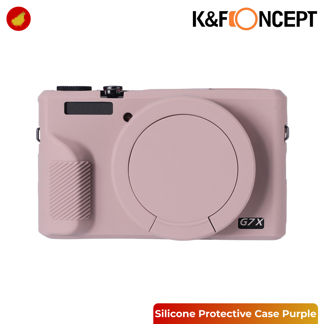 K&F Concept Canon G7X III Silicone Protective Case with Screen Protector Set - Black 228 | Pink 229 | Beige 230 | Purple 231