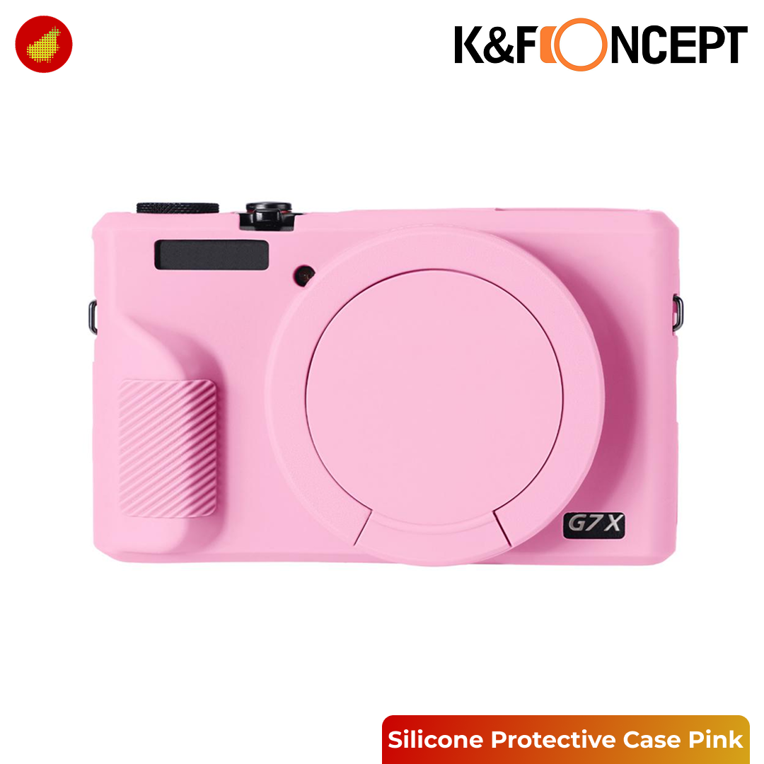 K&F Concept Canon G7X III Silicone Protective Case with Screen Protector Set - Black 228 | Pink 229 | Beige 230 | Purple 231