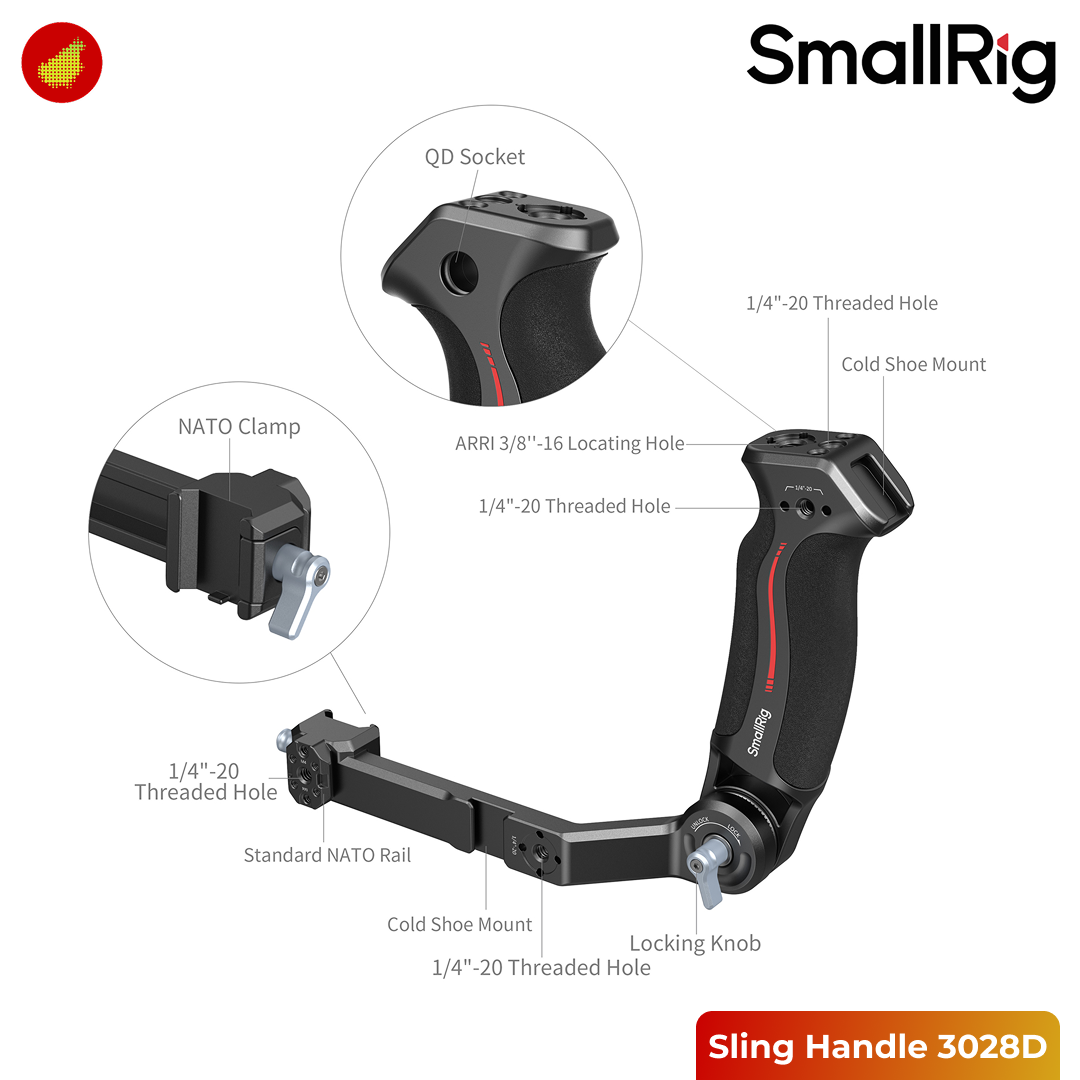 SmallRig Sling Handle for DJI RS 2 / RSC 2 / RS 3 / RS 3 Pro / RS 3 Mini / RS 4 / RS 4 Pro / RS 4 Mini - 3028D