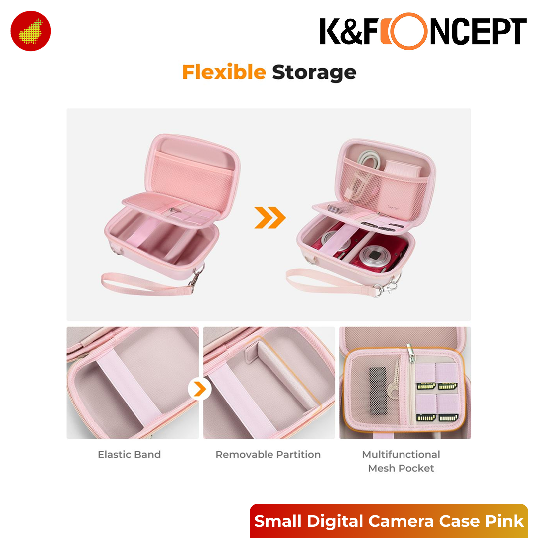 K&F Concept Small Digital Camera Case - Pink 167V2 | Purple 167V4
