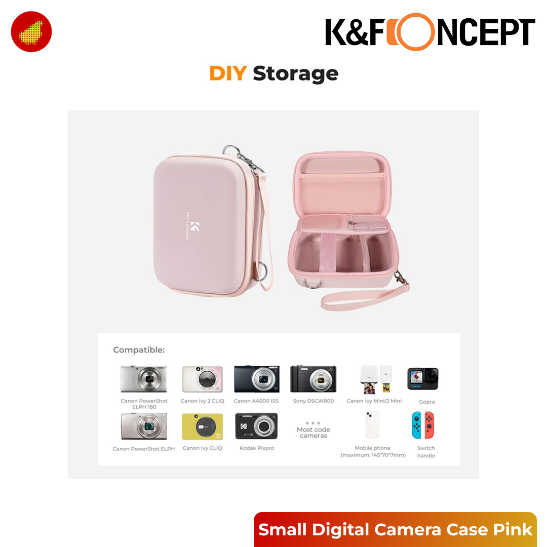 K&F Concept Small Digital Camera Case - Pink 167V2 | Purple 167V4