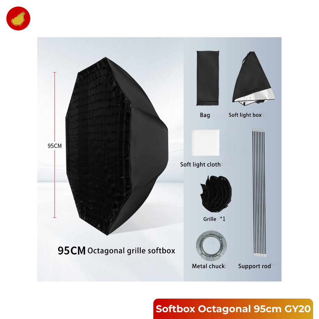 Softbox Octagonal Reflector Honeycomb Bowens Mount 95 cm - GY20